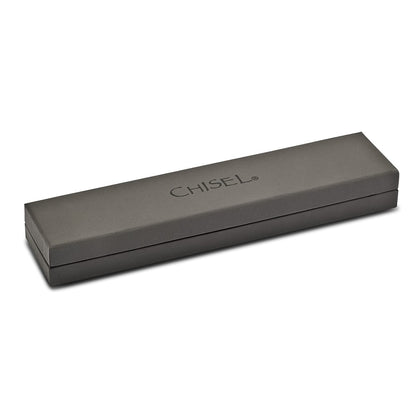 Chisel Stainless Steel Polished Black Leather 8.75 inch Bracelet