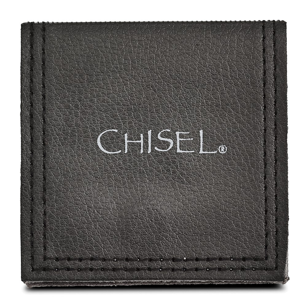 Chisel Stainless Steel Brushed and Polished with CZ 10mm Band