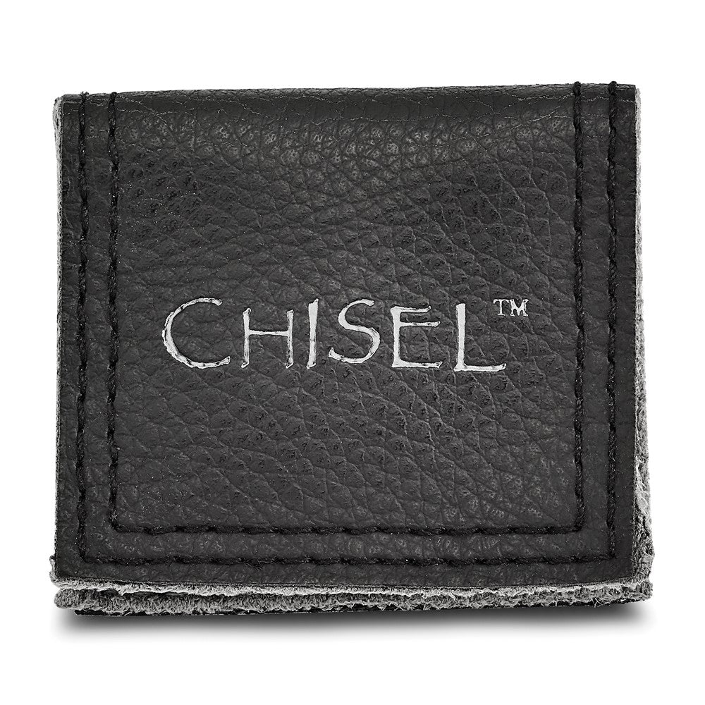 Chisel Titanium Brushed and Polished 8mm Grooved Ridged Edge Band