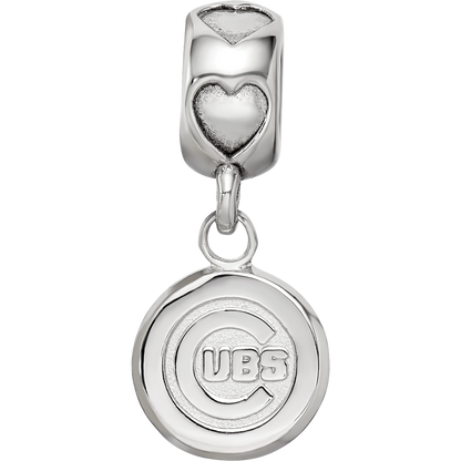Sterling Silver Rhodium-plated LogoArt Chicago Cubs C Heart Bead