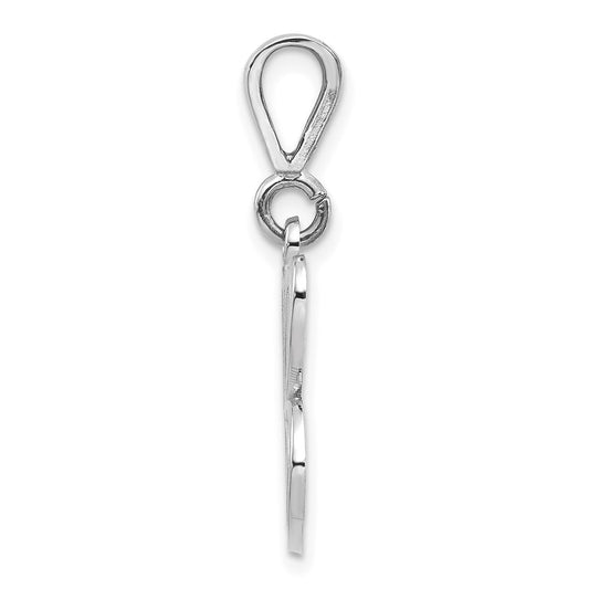 10k White Gold Large Filigree Script Initial C Pendant