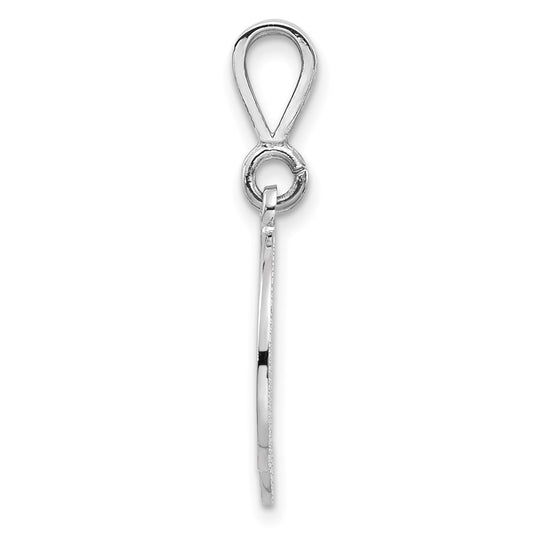 10k White Gold Large Filigree Script Initial D Pendant