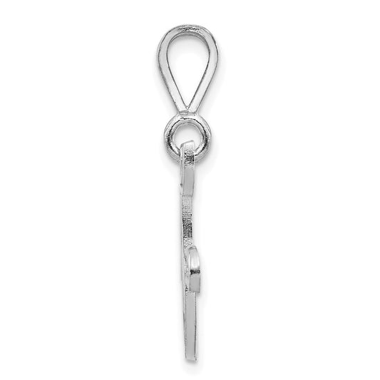 10k White Gold Large Filigree Script Initial F Pendant