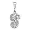 10k White Gold Large Filigree Script Initial G Pendant