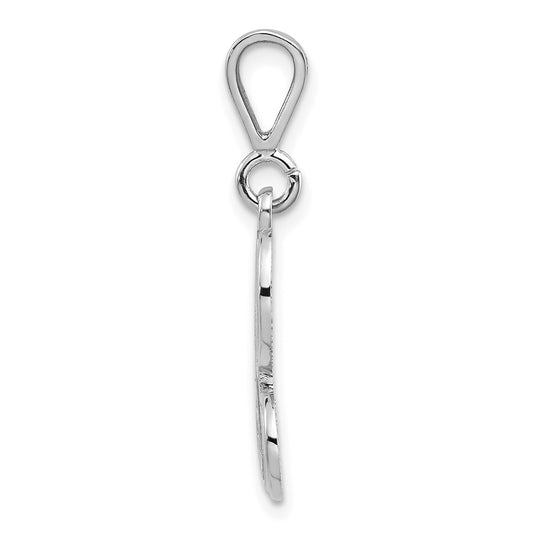 10k White Gold Large Filigree Script Initial H Pendant