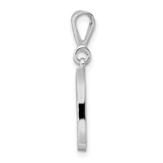 10k White Gold Large Filigree Script Initial I Pendant