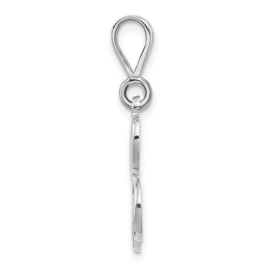 10k White Gold Large Filigree Script Initial L Pendant