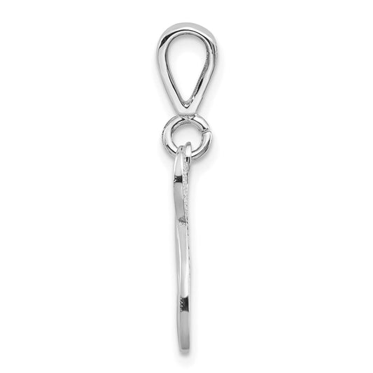 10k White Gold Large Filigree Script Initial N Pendant