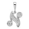 10k White Gold Large Filigree Script Initial N Pendant