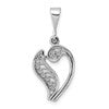 10k White Gold Large Filigree Script Initial V Pendant