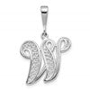 10k White Gold Large Filigree Script Initial W Pendant