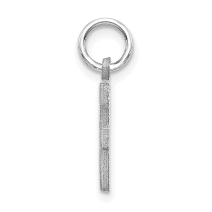 14KW Satin Diamond-cut Letter F Initial Charm