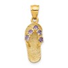 14k 3-D June/Red CZ Birthstone Flip Flop Pendant