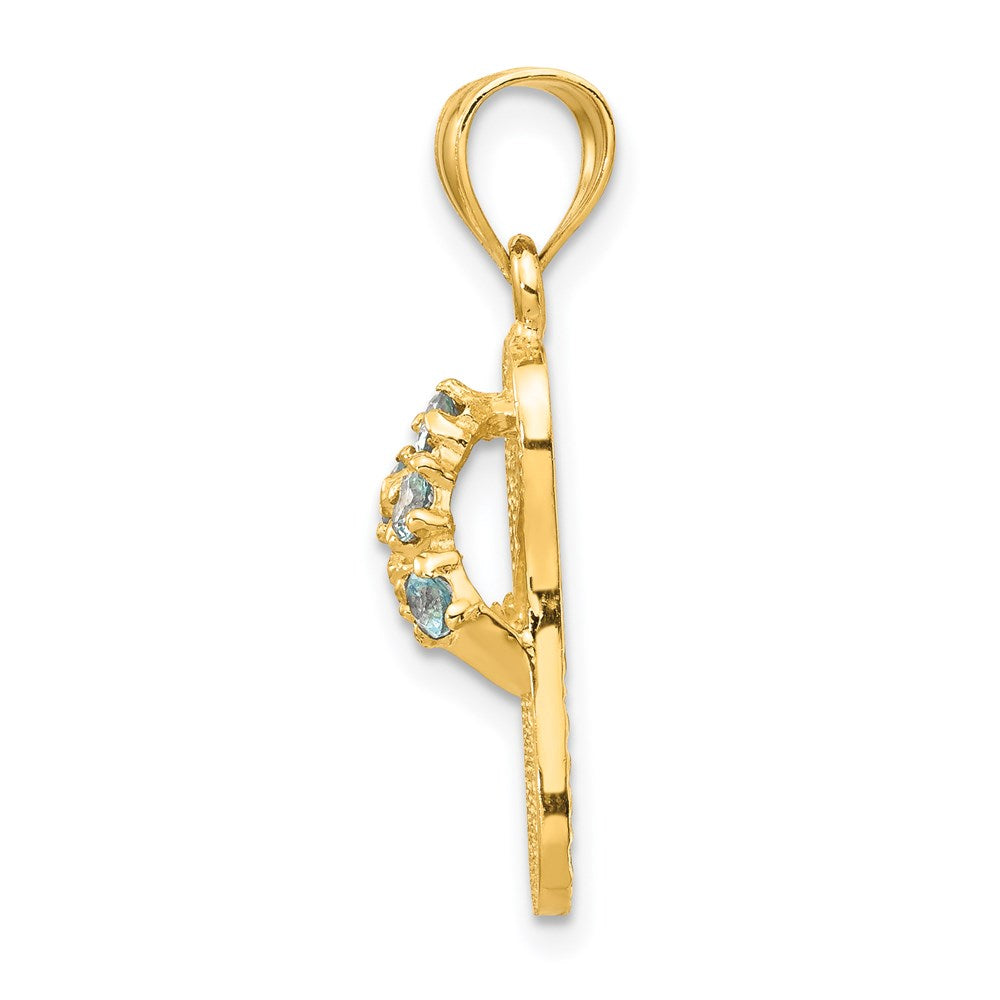 14k 3-D December/Blue CZ Birthstone Flip Flop Pendant
