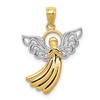 10k and White Rhodium Filigree Angel Pendant