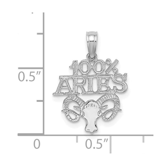 14k White Gold 100% ARIES Zodiac Charm