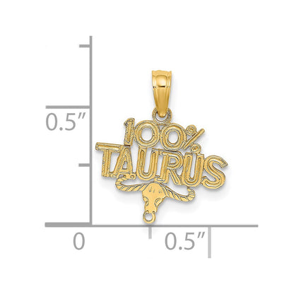 14K 100% TAURUS Zodiac Charm