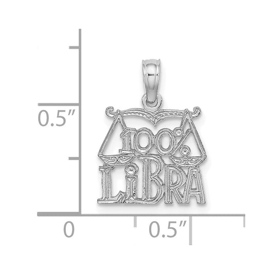 14k White Gold 100% LIBRA Zodiac Charm