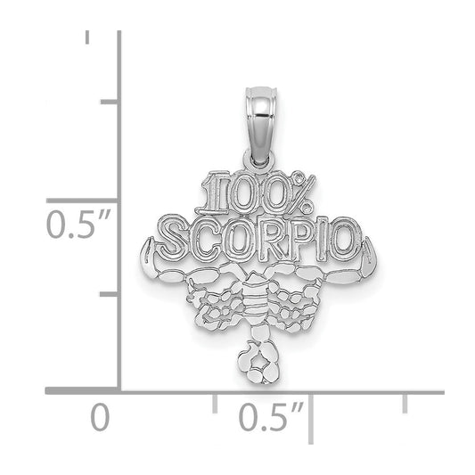 14k White Gold 100% SCORPIO Zodiac Charm