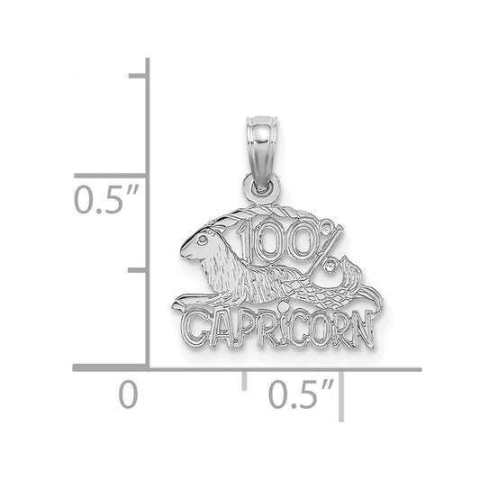 14k White Gold 100% CAPRICORN Zodiac Charm