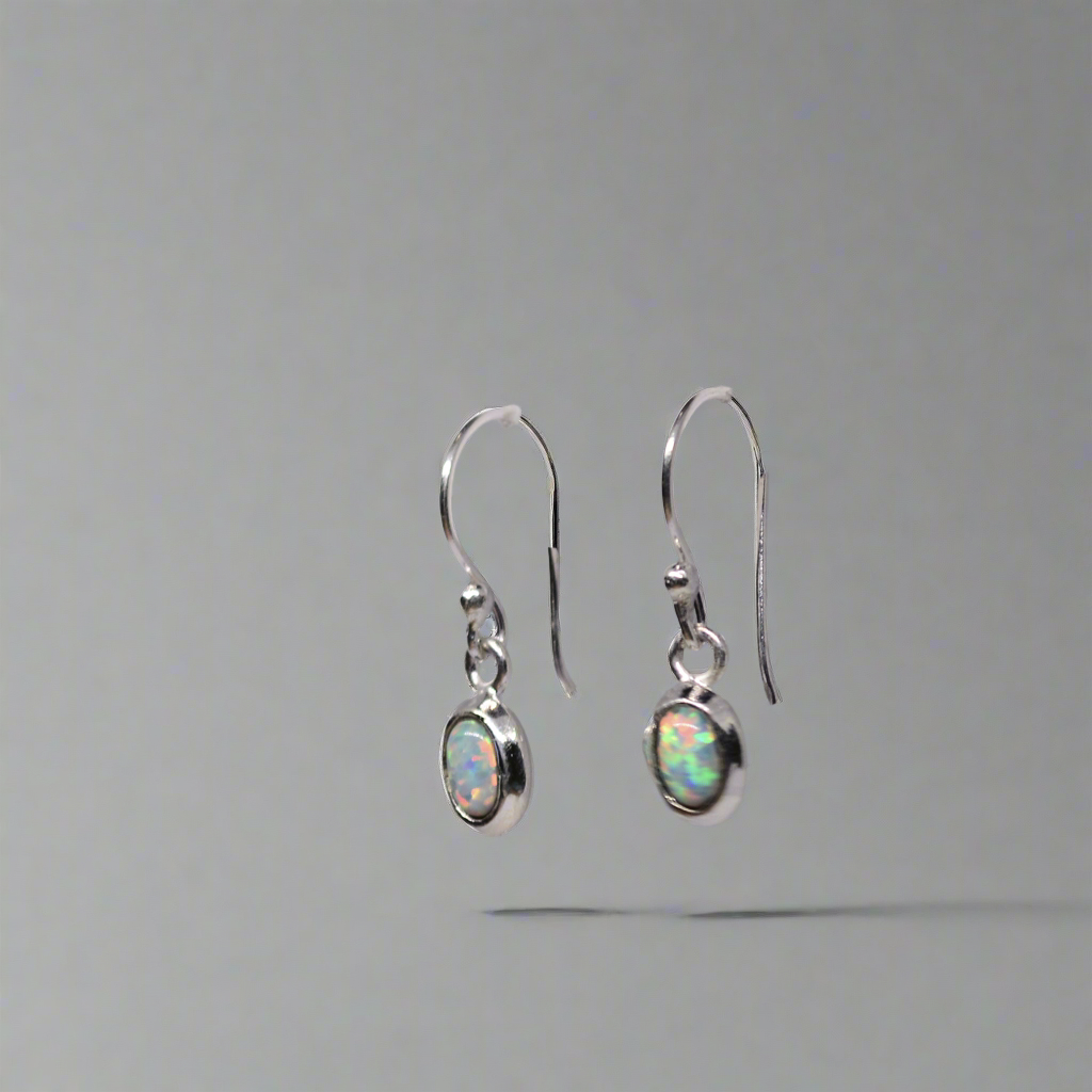 White Opal Earrings