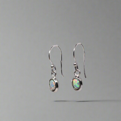 White Opal Earrings