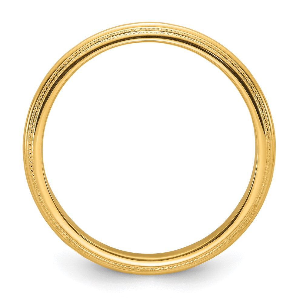 14k Yellow Gold 5mm Double Milgrain Comfort Fit Wedding Band Size 6
