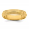 14k Yellow Gold 5mm Double Milgrain Comfort Fit Wedding Band Size 14