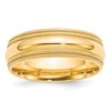 14k Yellow Gold 7mm Double Milgrain Comfort Fit Wedding Band Size 7