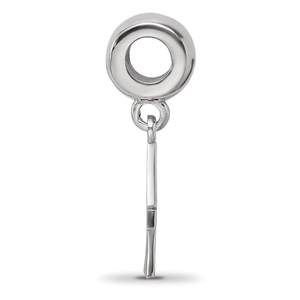 Sterling Silver Rhodium-plated LogoArt Delta Zeta Vertical Letters Bead