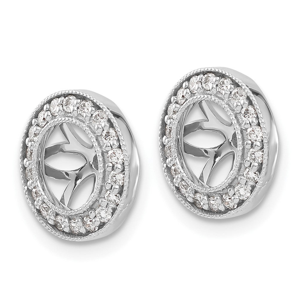10k White Gold 1/3 carat Diamond 6.50mm Opening Round Earring Jackets