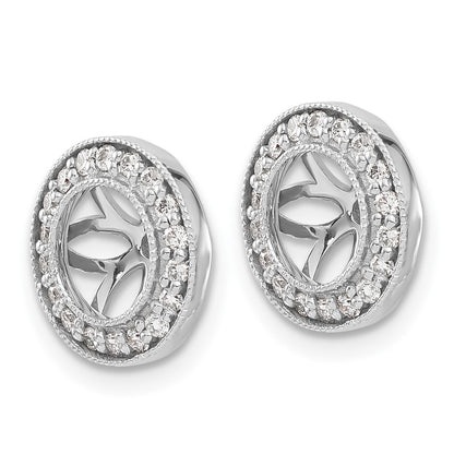 10k White Gold 1/3 carat Diamond 6.50mm Opening Round Earring Jackets