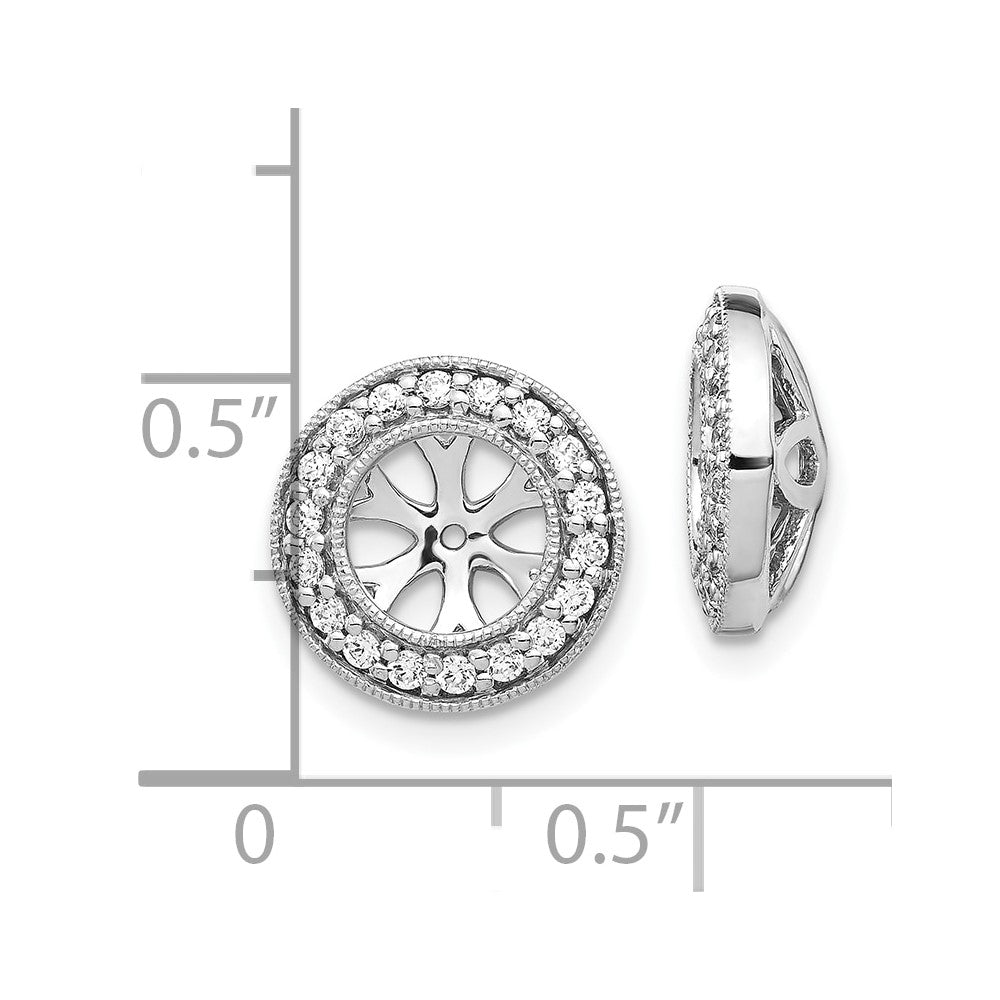 10k White Gold 1/3 carat Diamond 6.50mm Opening Round Earring Jackets