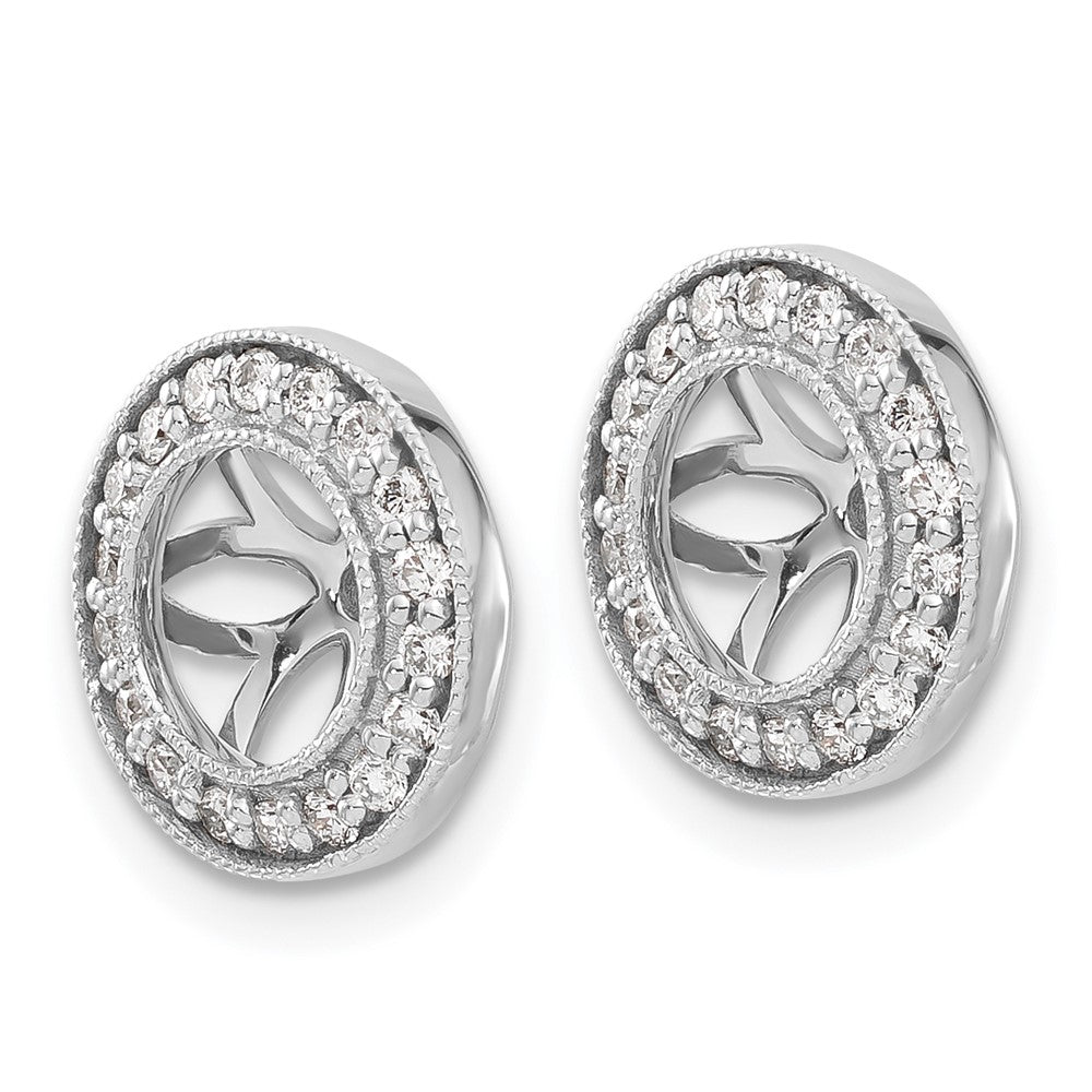 14k White Gold 1/3 carat Lab Grown Diamond VS/SI+ G+ with 6.5 mm Opening Complete Earring Jackets