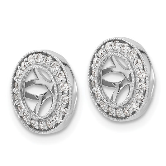 14k White Gold 1/3 carat Lab Grown Diamond VS/SI+ G+ with 6.5 mm Opening Complete Earring Jackets