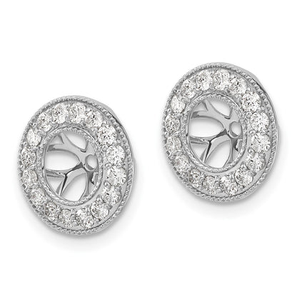 14k White Gold 5/8 carat Lab Grown Diamond VS/SI+ G+ with 6 mm Opening Complete Earring Jackets