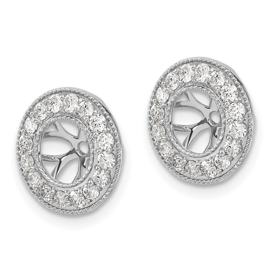 14k White Gold 5/8 carat Lab Grown Diamond VS/SI+ G+ with 6 mm Opening Complete Earring Jackets
