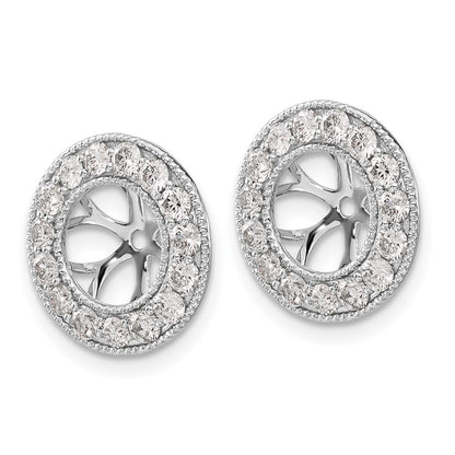 14k White Gold 1 carat Lab Grown Diamond VS/SI+ G+ with 7 mm Opening Complete Earring Jackets