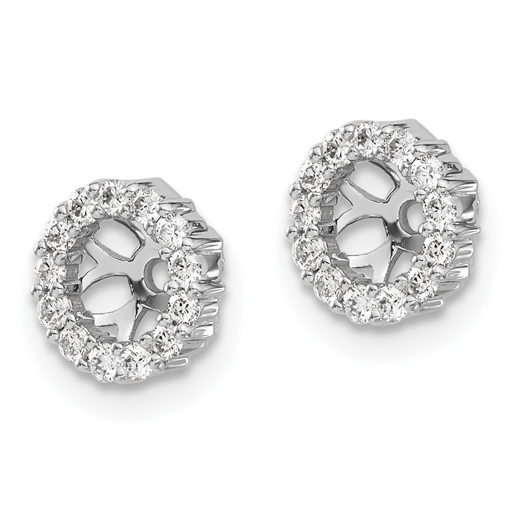 10k White Gold 1/4 carat Diamond 4.25mm Opening Round Earring Jackets