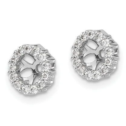10k White Gold 1/4 carat Diamond 4.25mm Opening Round Earring Jackets