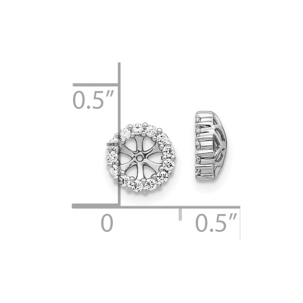 10k White Gold 1/4 carat Diamond 4.25mm Opening Round Earring Jackets