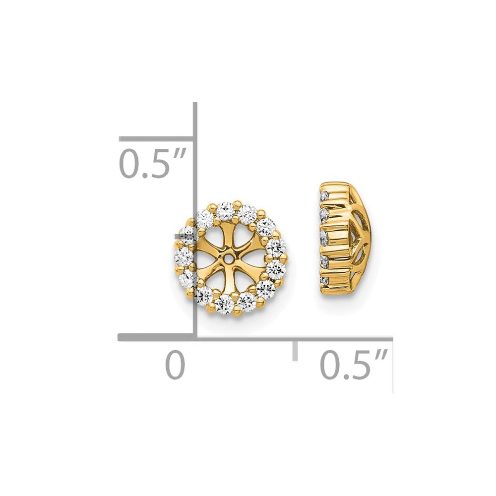10k 1/4 carat Diamond 4.25mm Opening Round Earring Jackets