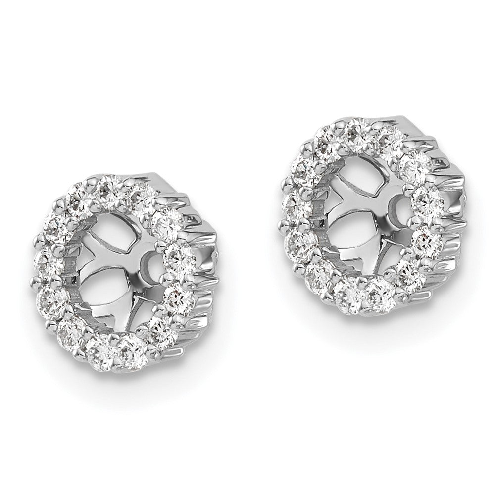 14k White Gold 1/4 carat Lab Grown Diamond VS/SI+ G+ with 4.25 mm Opening Complete Earring Jackets