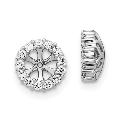 14k White Gold 1/4 carat Lab Grown Diamond VS/SI+ G+ with 4.25 mm Opening Complete Earring Jackets