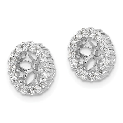 10k White Gold 1/2 carat Diamond 5.25mm Opening Round Earring Jackets