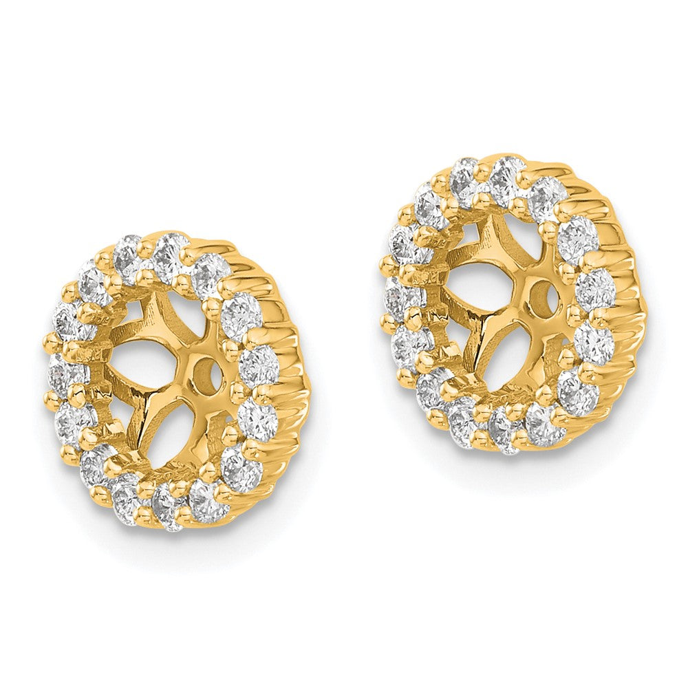 10k 1/2 carat Diamond 5.25mm Opening Round Earring Jackets