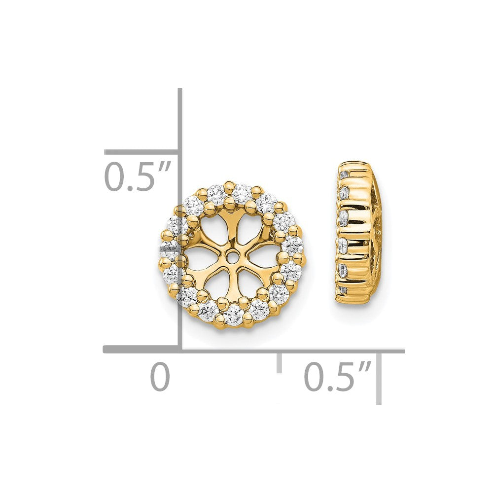 10k 1/2 carat Diamond 5.25mm Opening Round Earring Jackets