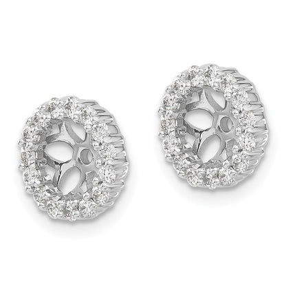 14k White Gold 1/2 carat Lab Grown Diamond VS/SI+ G+ with 5.25 mm Opening Complete Earring Jackets