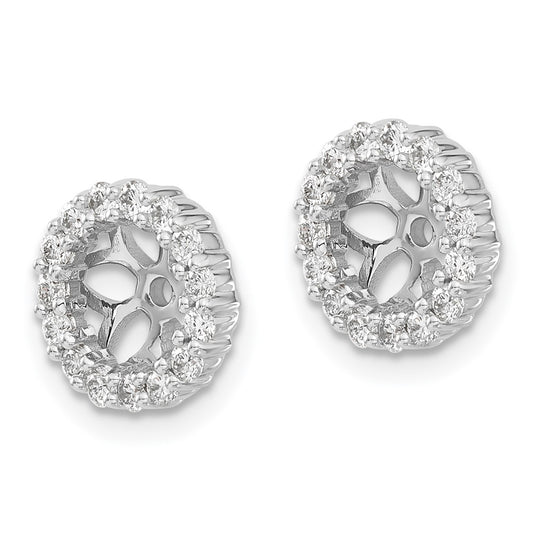 14k White Gold 1/2 carat Lab Grown Diamond VS/SI+ G+ with 5.25 mm Opening Complete Earring Jackets