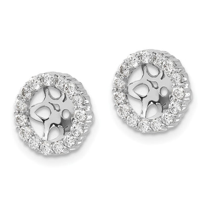 14k White Gold 1/2 carat Lab Grown Diamond VS/SI+ G+ with 6.5 mm Opening Complete Earring Jackets